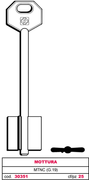 Silca CHIAVE A DOPPIA MAPPA MTNC (G. VAT 0) MOTTURA 5.00 pz