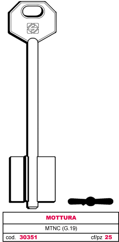 Silca CHIAVE A DOPPIA MAPPA MTNC (G. VAT 0) MOTTURA 5.00 pz