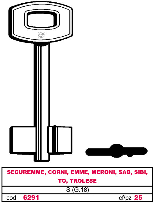 Silca CHIAVE A DOPPIA MAPPA S (G. VAS 5) SECUREMME 5.00 pz