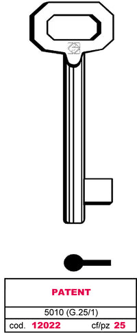 Silca CHIAVE A MAPPA 5010 (G. VAZ 1) PATENT 5.00 pz