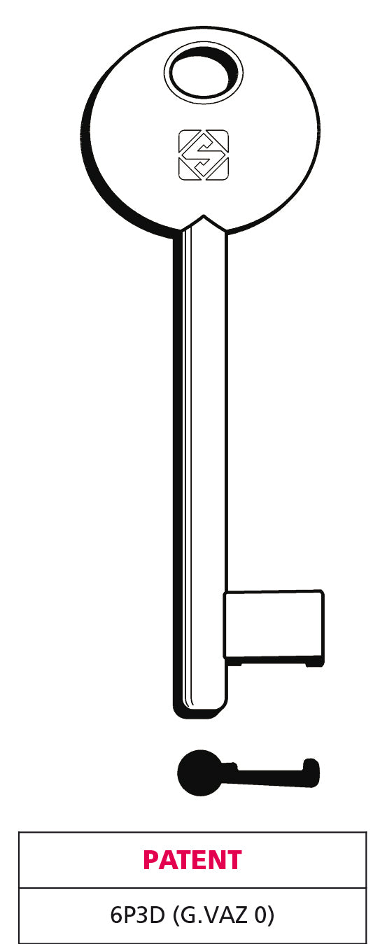 Silca CHIAVE A MAPPA 6P3D (G. VAZ 0) PATENT 5.00 pz