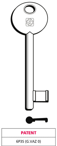 Silca CHIAVE A MAPPA 6P3S (G. VAZ 0) PATENT 5.00 pz