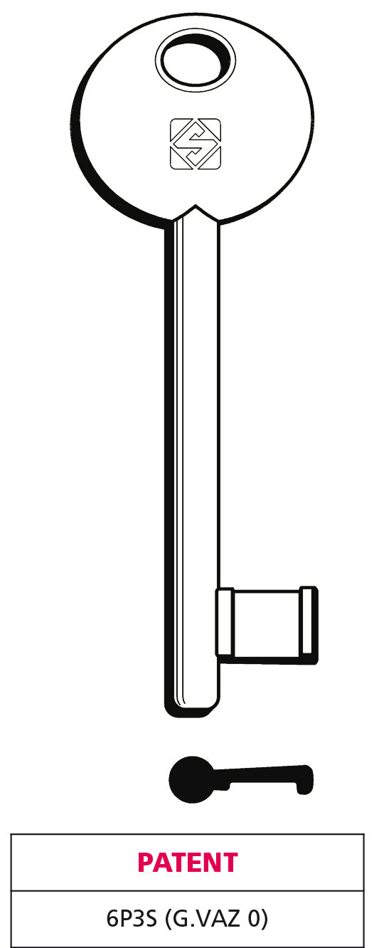 Silca CHIAVE A MAPPA 6P3S (G. VAZ 0) PATENT 5.00 pz