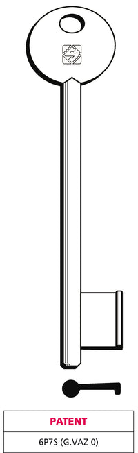 Silca CHIAVE A MAPPA 6P7S (G. VAZ 0) PATENT 5.00 pz