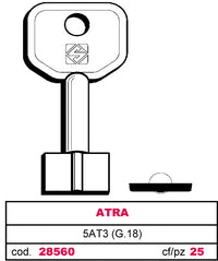 Silca CHIAVE A POMPA 5AT3 (G.VAS 0) ATRA 5.00 pz