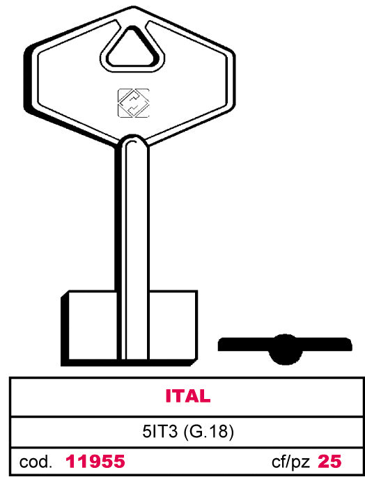 Silca CHIAVE A POMPA 5IT3 (G.VAS 0) ITAL 5.00 pz