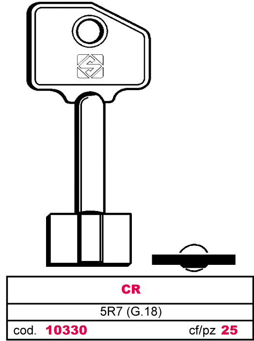 Silca CHIAVE A POMPA 5R7 (G.VAS 5) CR 5.00 pz