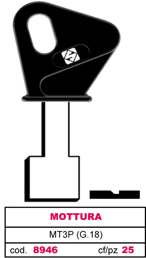 Silca CHIAVE A POMPA MT3P (G.VAS 5) MOTTURA 5.00 pz