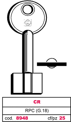 Silca CHIAVE A POMPA RPC (G.VAS 0) CR 5.00 pz