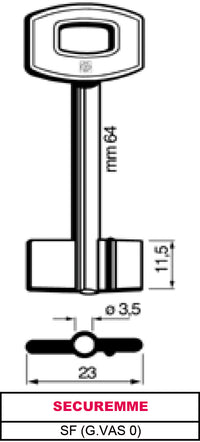 Silca CHIAVE A POMPA SF (G.VAS 0) 5.00 pz