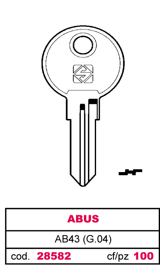 Silca CHIAVE ASC AB43 (G. VAE 0) ABUS 20.00 pz