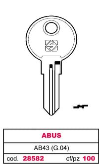 Silca CHIAVE ASC AB43 (G. VAE 0) ABUS 20.00 pz