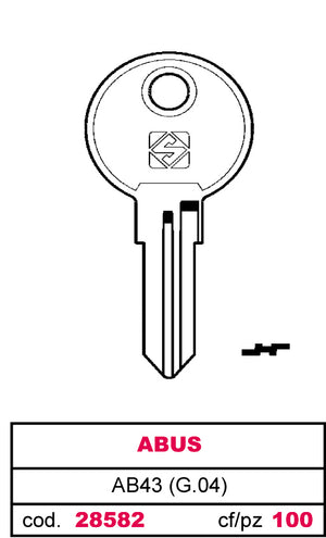Silca CHIAVE ASC AB43 (G. VAE 0) ABUS 20.00 pz