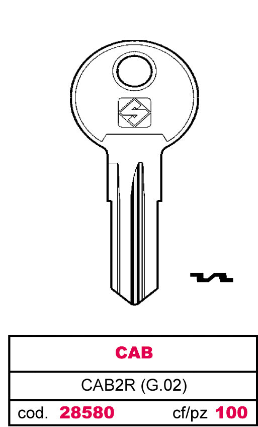Silca CHIAVE ASC CAB2R (G.VAC 0) CAB 20.00 pz