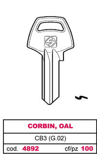 Silca CHIAVE ASC CB3 (G.VAC 4) CORBIN, OAL 100.00 pz