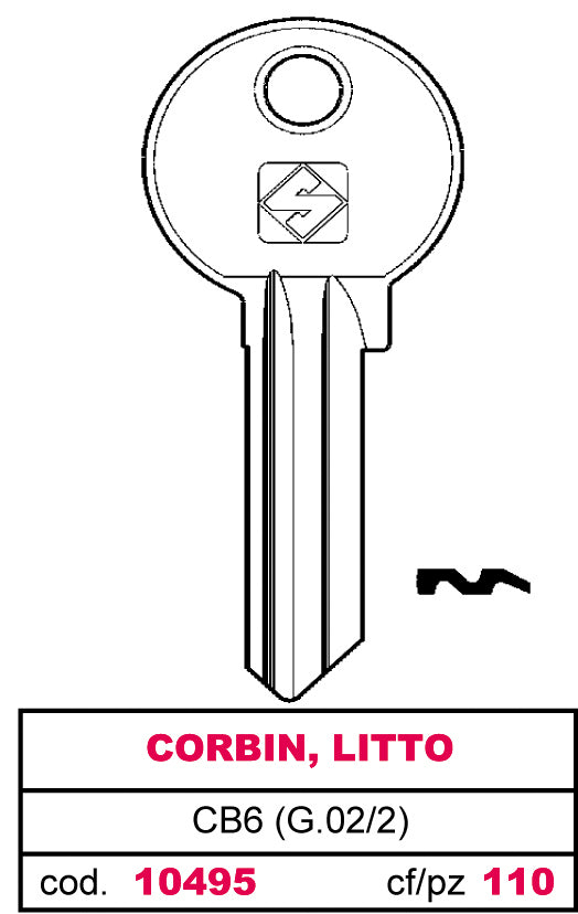 Silca CHIAVE ASC CB6 (G.VAC 2) CORBIN, LITTO 100.00 pz