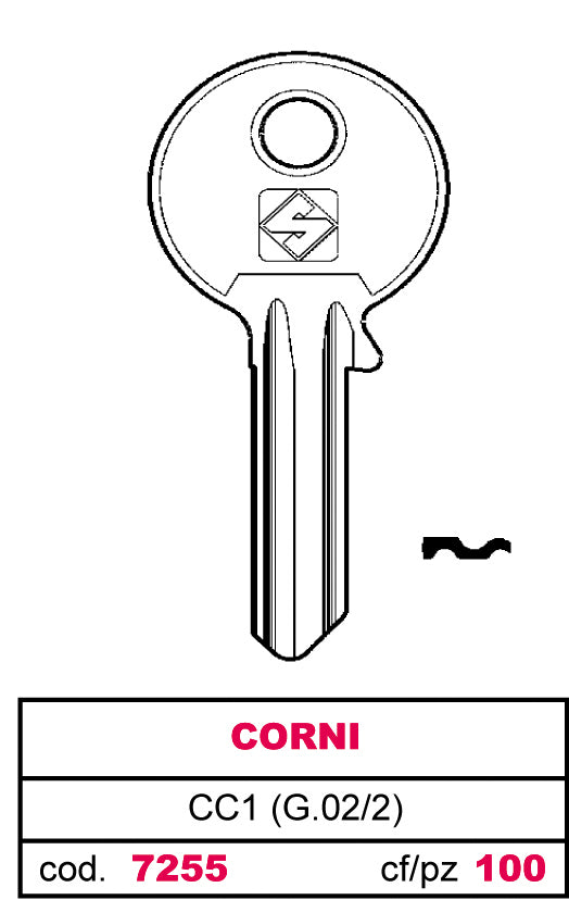 Silca CHIAVE ASC CC1 (G.VAC 2) CORNI 20.00 pz