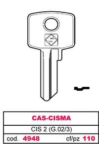 Silca CHIAVE ASC CIS 2 (G.VAC 3) CAS-CISMA 20.00 pz