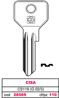 Silca CHIAVE ASC CS119 (G.VAC 3) CISA 10.00 pz