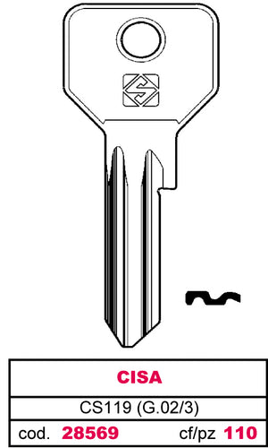Silca CHIAVE ASC CS119 (G.VAC 3) CISA 10.00 pz