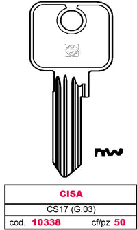 Silca CHIAVE ASC CS17 (G.VAD 0) CISA 10.00 pz