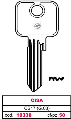 Silca CHIAVE ASC CS17 (G.VAD 0) CISA 10.00 pz