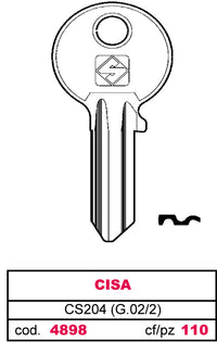 Silca CHIAVE ASC CS204 (G.VAC 2) CISA 20.00 pz