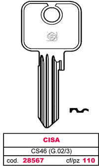 Silca CHIAVE ASC CS46 (G.VAC 3) CISA 10.00 pz