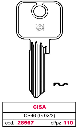 Silca CHIAVE ASC CS46 (G.VAC 3) CISA 10.00 pz