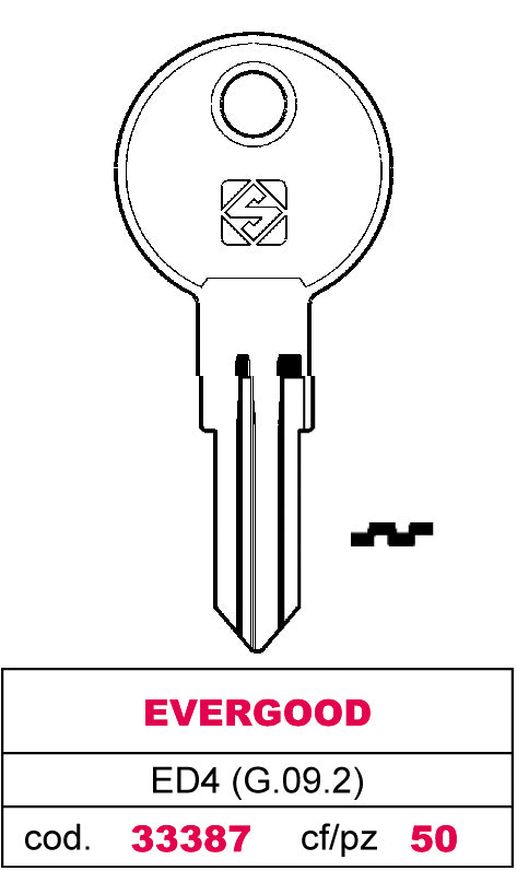 Silca CHIAVE ASC ED4 (G.VAF 0) EVERGOOD 10.00 pz