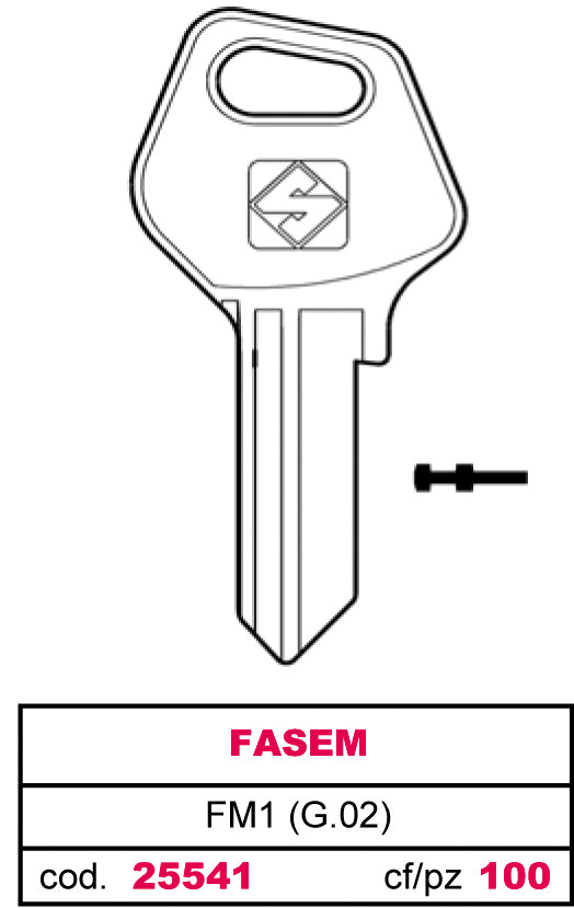 Silca CHIAVE ASC FM1 (G.VAC 0) FASEM 20.00 pz