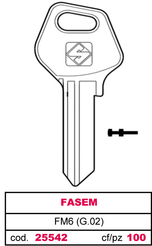 Silca CHIAVE ASC FM6 (G.VAC 0) FASEM 20.00 pz