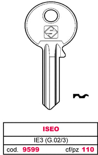 Silca CHIAVE ASC IE3 (G.VAC 3) ISEO 100.00 pz
