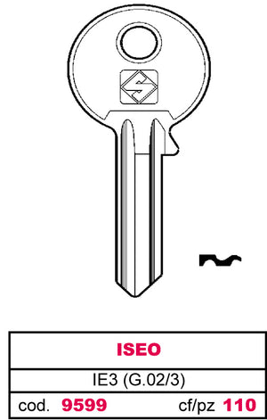 Silca CHIAVE ASC IE3 (G.VAC 3) ISEO 100.00 pz