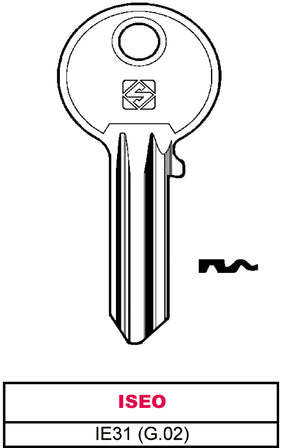 Silca CHIAVE ASC IE31 (G.VAC 2) ISEO 20.00 pz