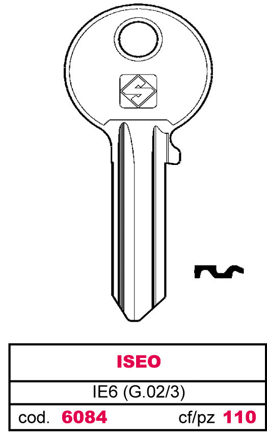 Silca CHIAVE ASC IE6 (G.VAC 3) ISEO 100.00 pz