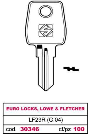 Silca CHIAVE ASC LF23R (G.VAE 0) EURO LOCKS, LOWE & FLETCHER 20.00 pz