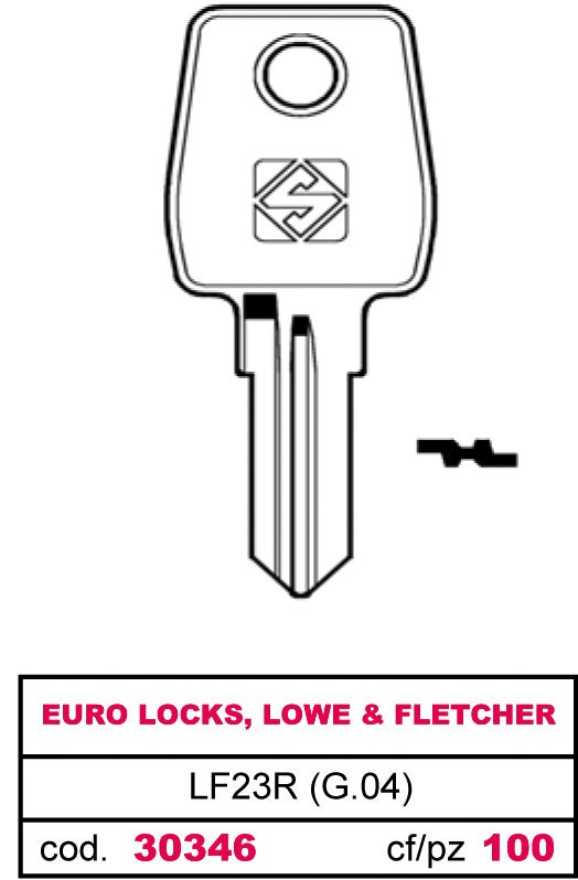 Silca CHIAVE ASC LF23R (G.VAE 0) EURO LOCKS, LOWE & FLETCHER 20.00 pz