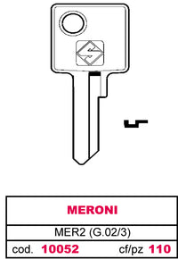 Silca CHIAVE ASC MER2 (G.VAC 3) MERONI 100.00 pz