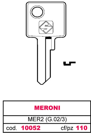 Silca CHIAVE ASC MER2 (G.VAC 3) MERONI 100.00 pz