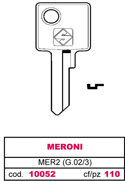 Silca CHIAVE ASC MER2 (G.VAC 3) MERONI 100.00 pz