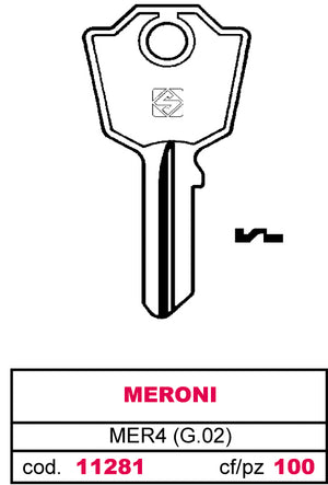 Silca CHIAVE ASC MER4 (G.VAC 0) MERONI 20.00 pz