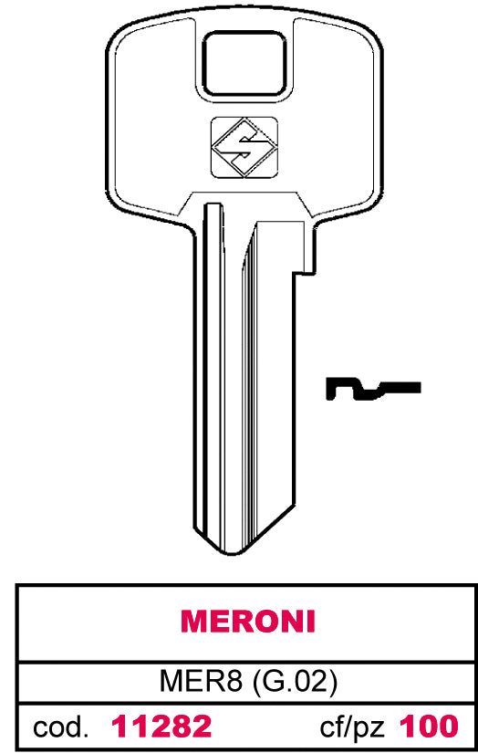 Silca CHIAVE ASC MER8 (G.VAC 4) MERONI 20.00 pz