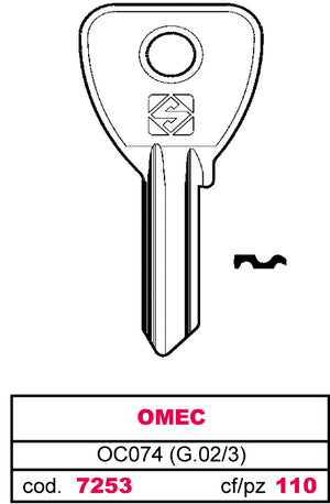 Silca CHIAVE ASC OC074 (G.VAC 3) OMEC 100.00 pz