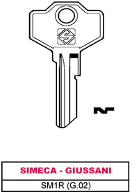 Silca CHIAVE ASC SM1R (G.VAC 0) SIMECA - GIUSSANI 20.00 pz