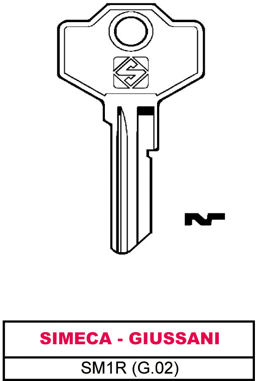 Silca CHIAVE ASC SM1R (G.VAC 0) SIMECA - GIUSSANI 20.00 pz