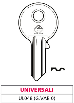 Silca CHIAVE ASC UL048 (G. VAB 0) UNIVERSALE 20.00 pz