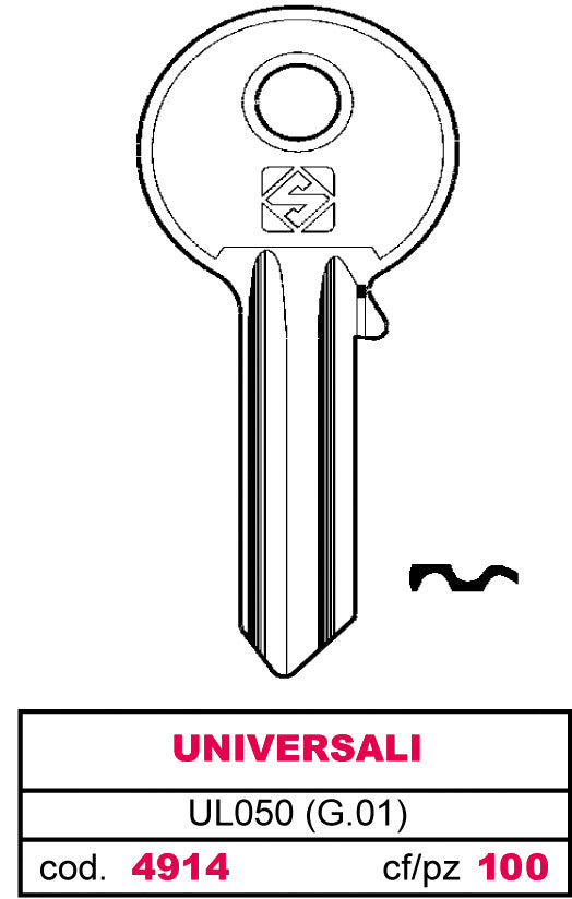 Silca CHIAVE ASC UL050 (G.VAB 0) UNIVERSALE 100.00 pz