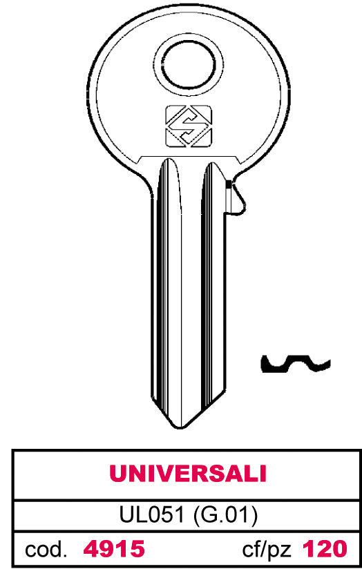Silca CHIAVE ASC UL051 (G.VAB 0) UNIVERSALE 100.00 pz