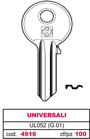 Silca CHIAVE ASC UL052 (G.VAB 0) UNIVERSALE 100.00 pz